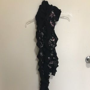 Black floral scarf